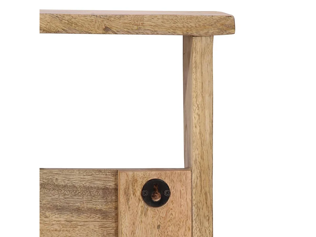 Wandgarderobe mit 4 Haken aus massivem Mangoholz
