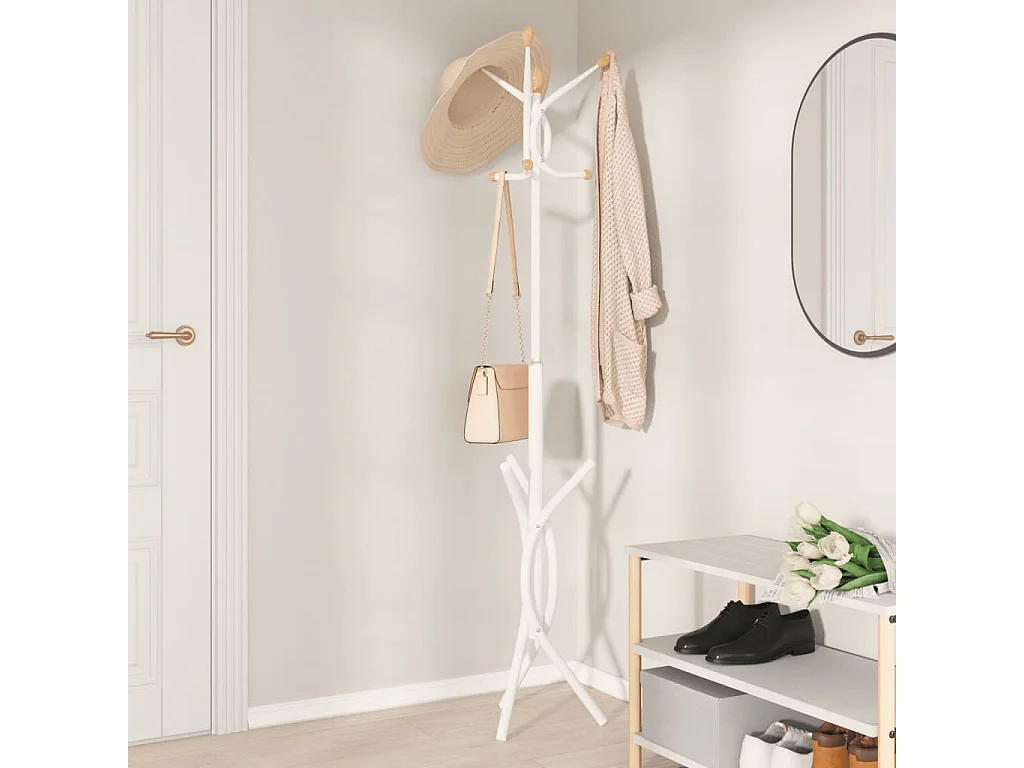 Appendiabiti bianco 176 cm in ferro verniciato a polvere