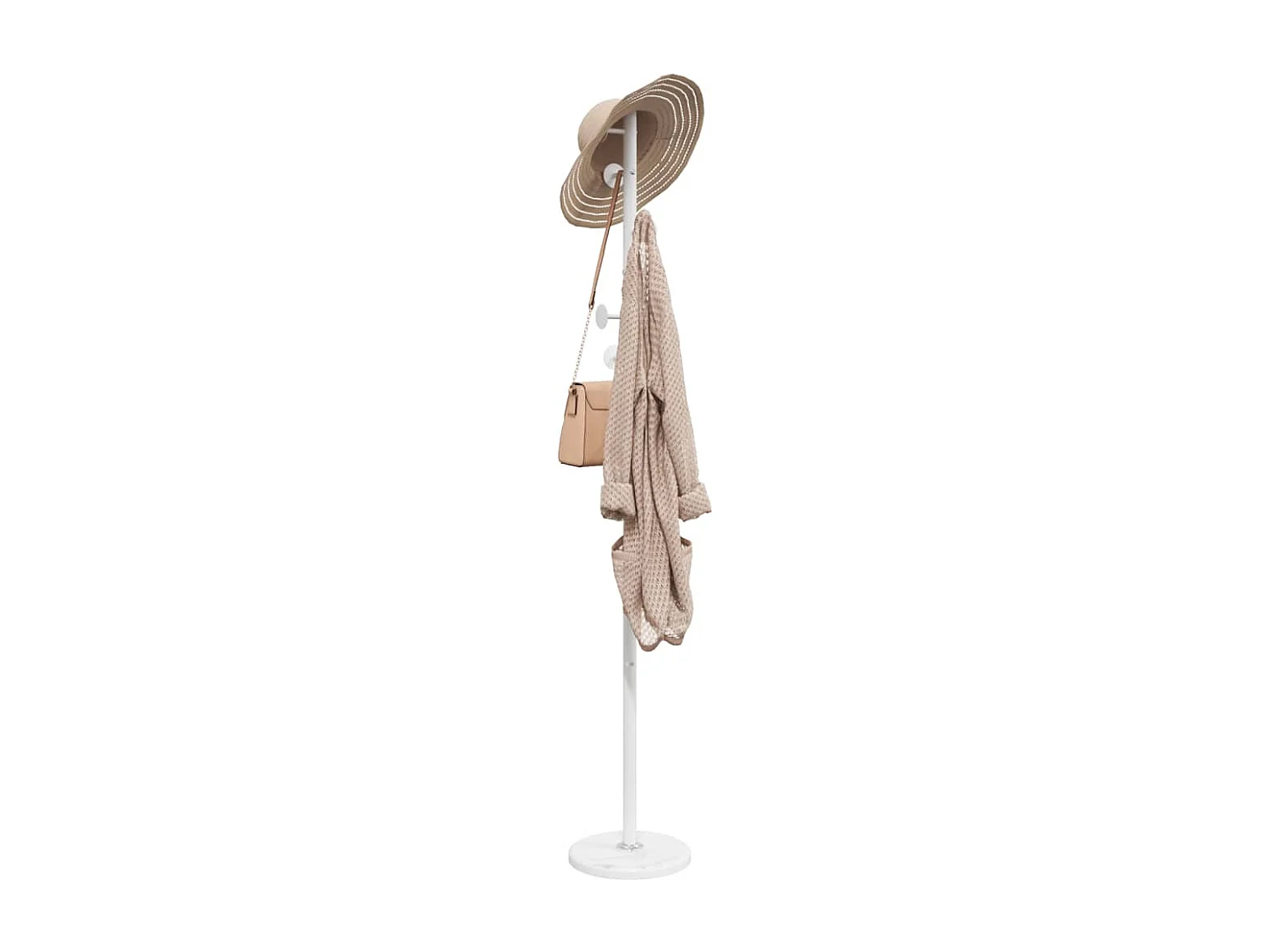 Porte-manteau blanc 176 cm fer enduit de poudre