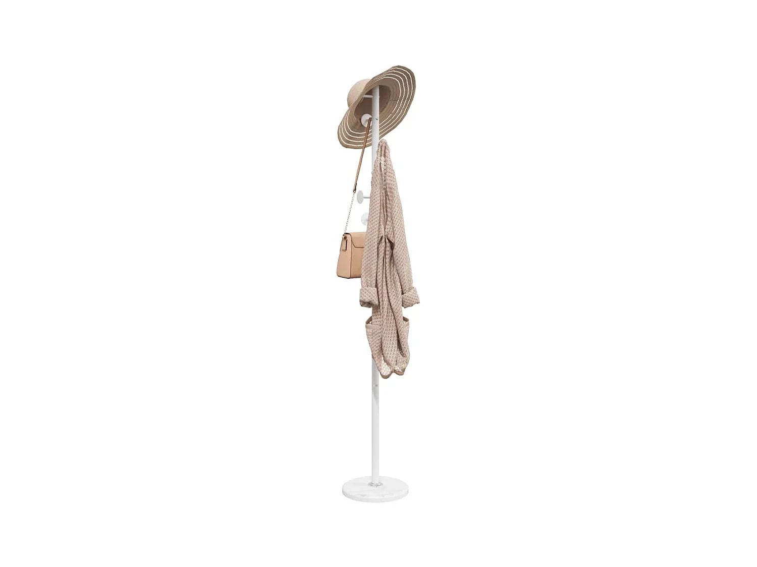Porte-manteau blanc 176 cm fer enduit de poudre
