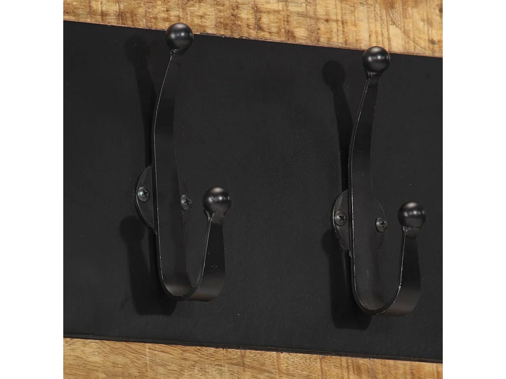 Porte-manteau mural avec 6 crochets bois de manguier massif