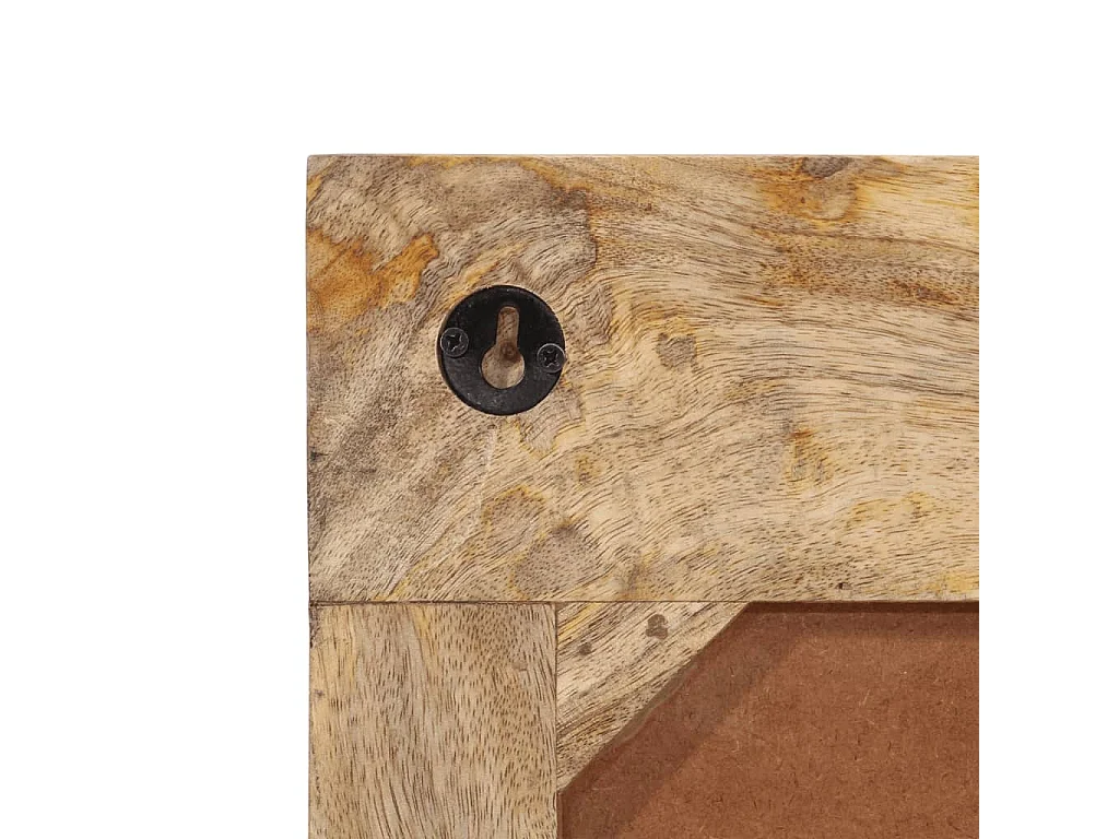 Perchero de pared con 6 ganchos en madera maciza de mango.