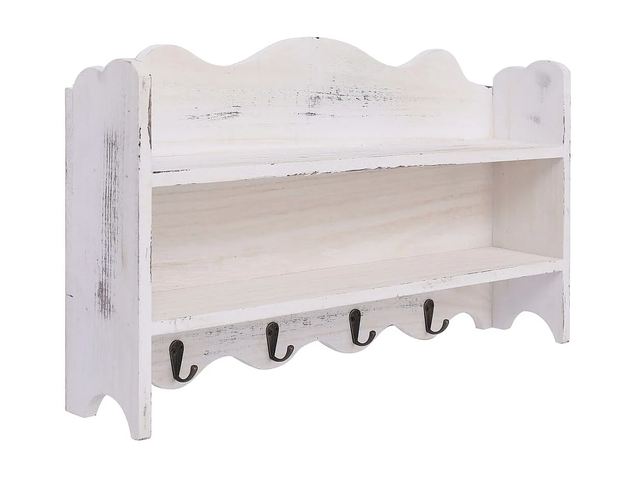 Appendiabiti da parete Bianco 50x10x30 cm Legno