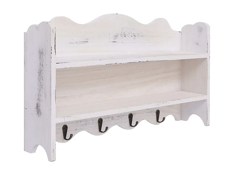 Wandgarderobe Weiß 50x10x30 cm Holz
