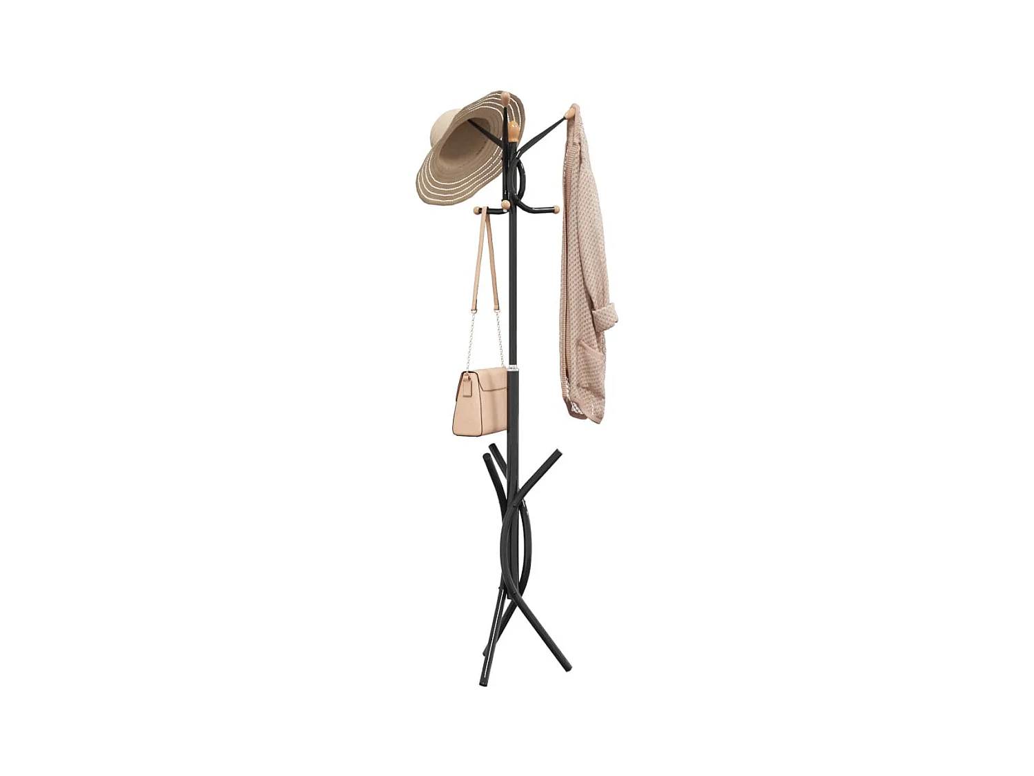 Porte-manteau noir 176 cm fer enduit de poudre