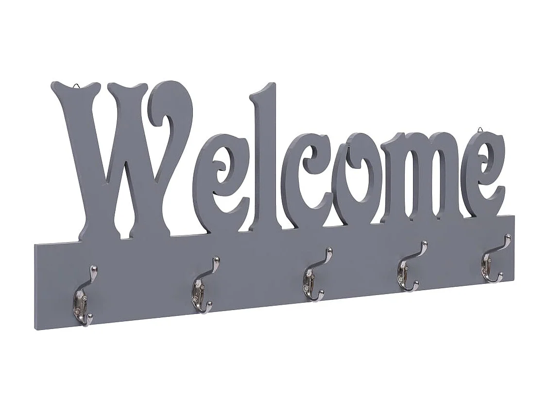Porte-manteau mural WELCOME Gris 74x29,5 cm