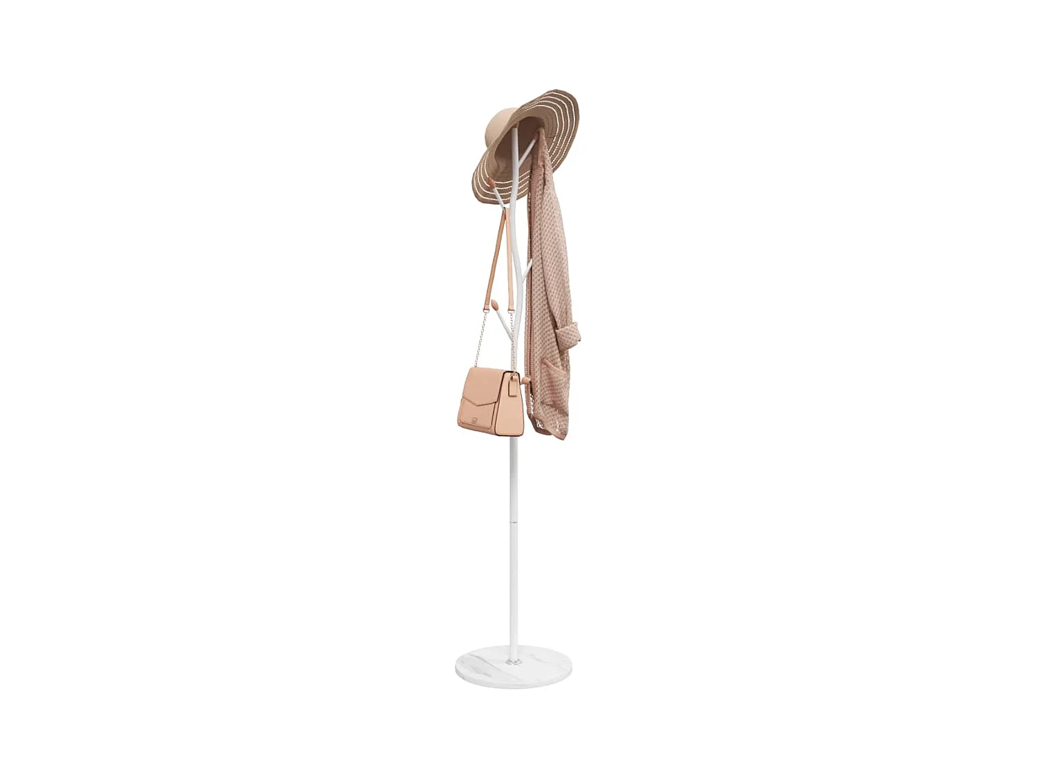 Porte-manteau blanc 177 cm fer enduit de poudre