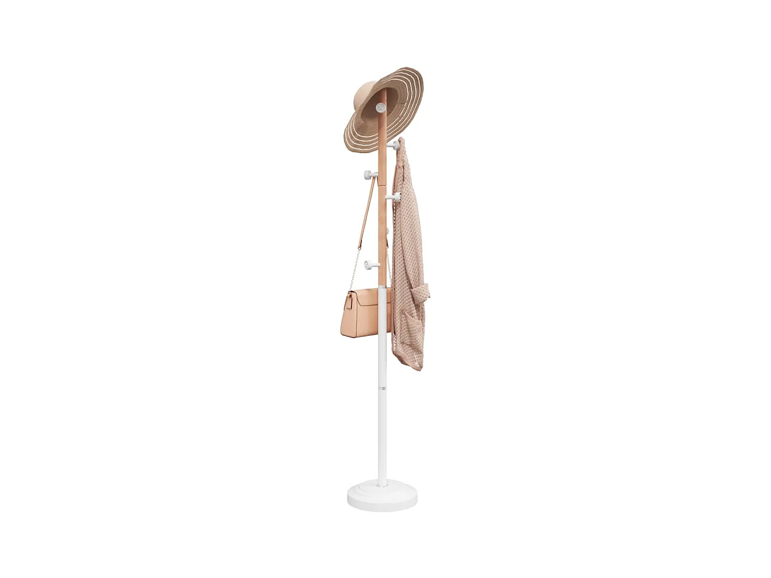 Porte-manteau blanc 177 cm fer enduit de poudre