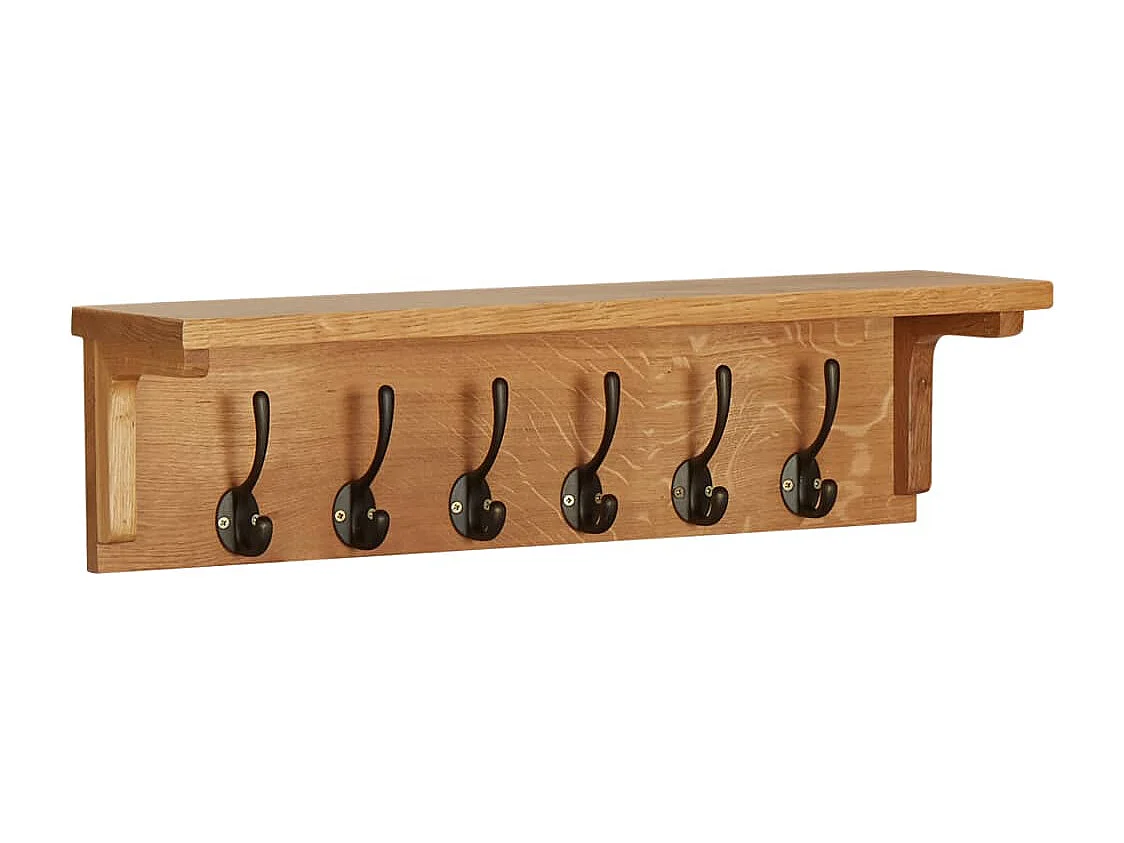 Porte-manteau 60x16x16 cm Bois de chêne massif
