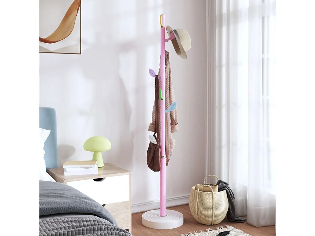 Appendiabiti rosa 172 cm in ferro verniciato a polvere