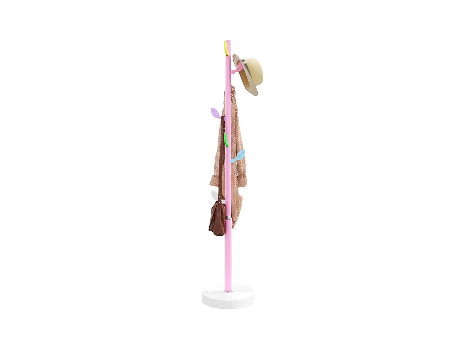 Porte-manteau rose 172 cm fer enduit de poudre