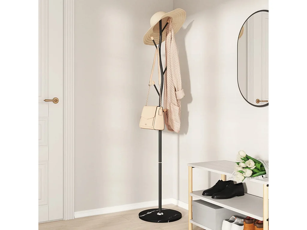 Appendiabiti nero 177 cm in ferro verniciato a polvere