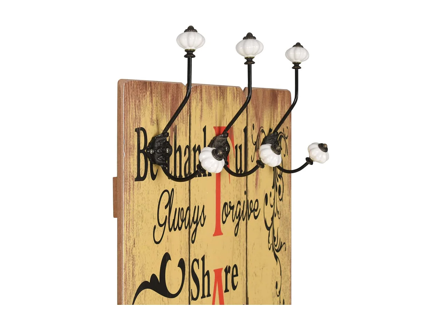 Cabide de parede com 6 ganchos 120 x 40 cm FAMILY