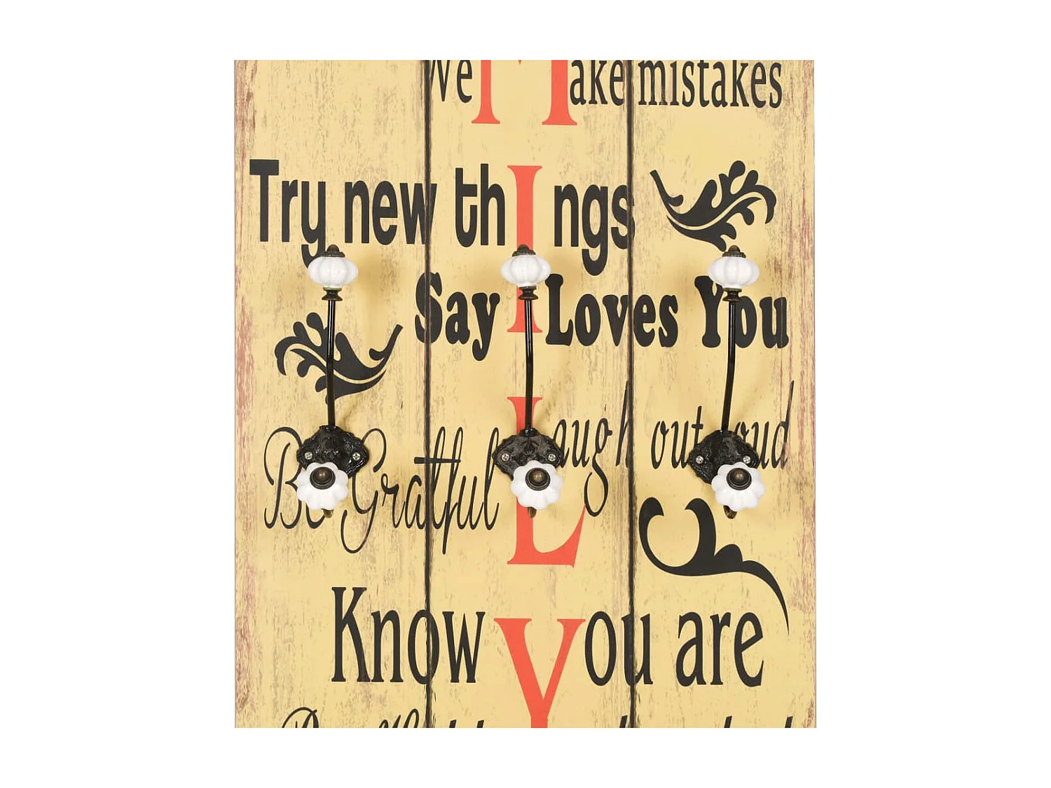 Porte-manteau mural avec 6 crochets 120 x 40 cm FAMILY