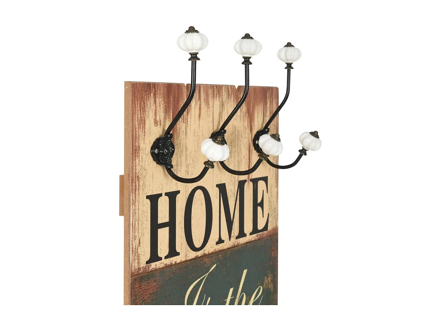 Perchero de pared con 6 ganchos 120 x 40 cm HOME IS