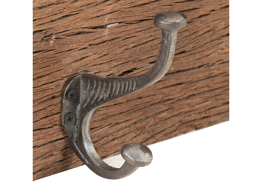 Appendiabiti da ingresso e 5 ganci 100x2,5x15 cm Legno di recupero