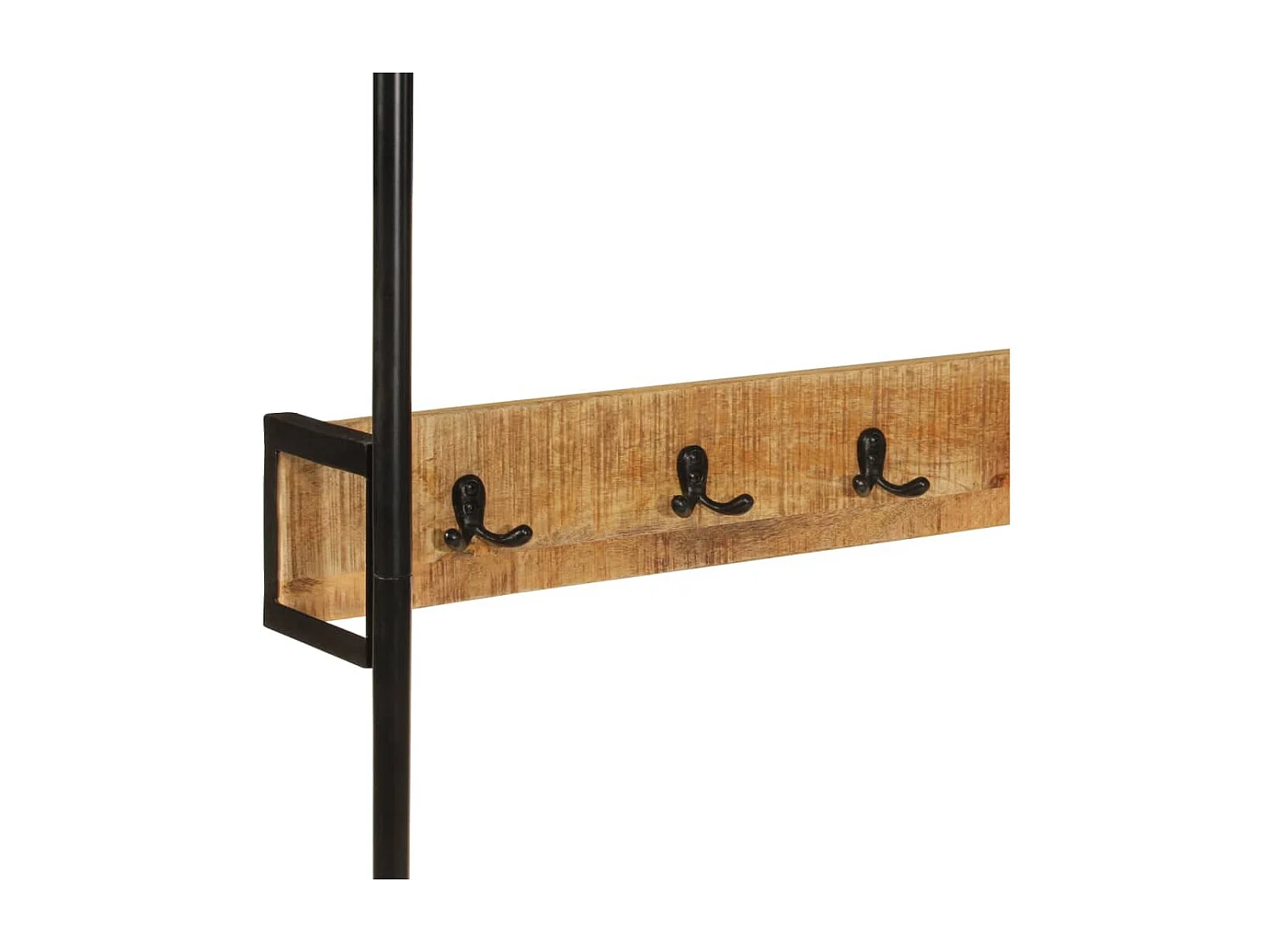 Porte-vêtements et roues 90x35x190 cm bois de manguier et fer