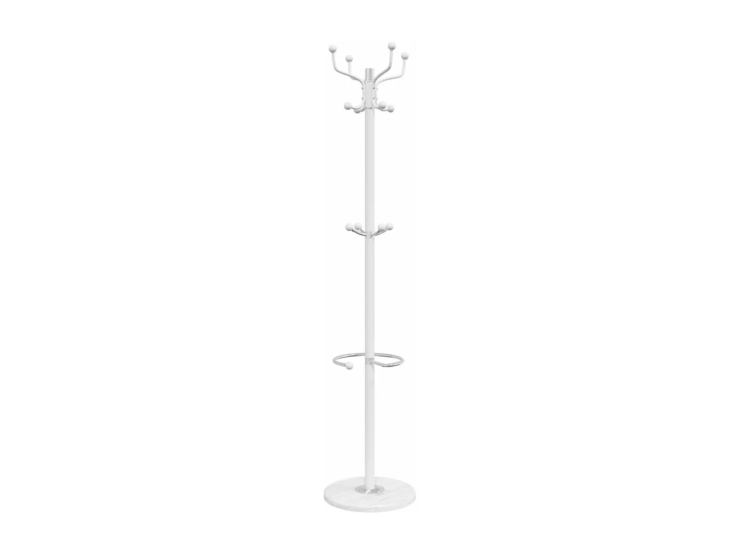 Porte-manteau avec porte-parapluie blanc fer enduit de poudre