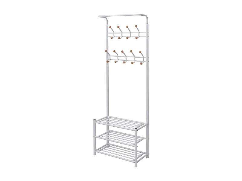Perchero con zapatero 68x32x182,5cm Blanco