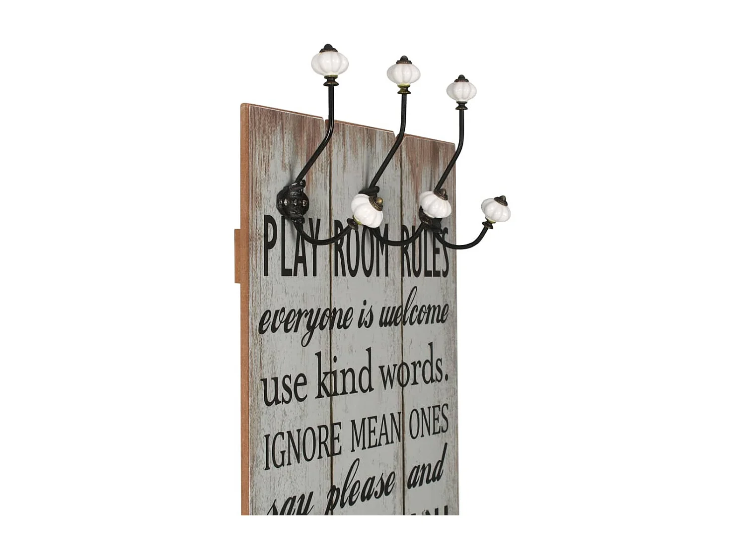 Porte-manteau mural avec 6 crochets 120 x 40 cm THANK YOU