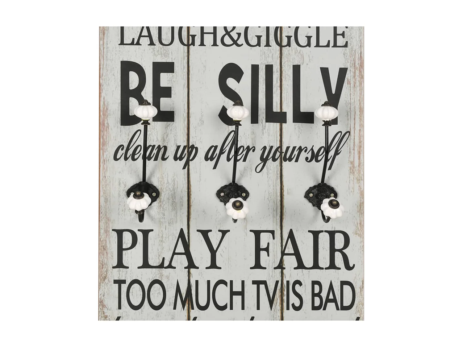 Porte-manteau mural avec 6 crochets 120 x 40 cm THANK YOU