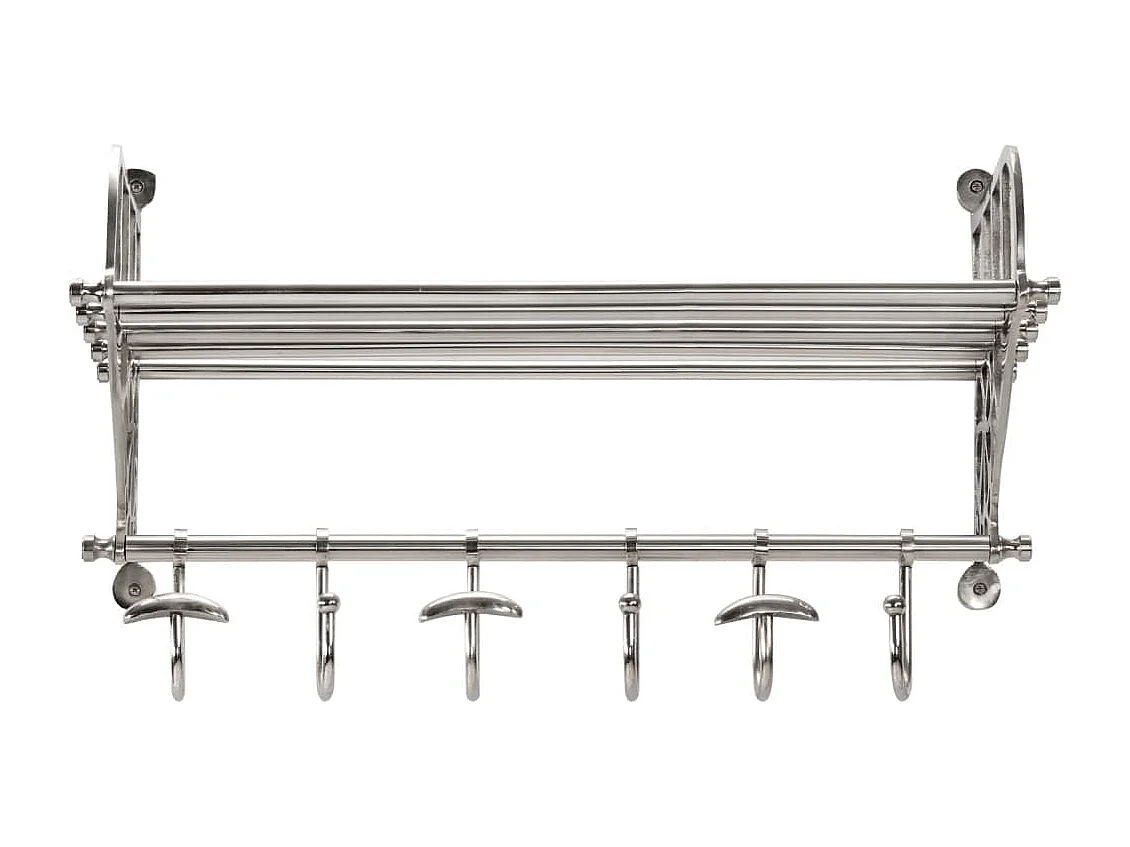 Portaequipajes con colgadores de pared de aluminio.