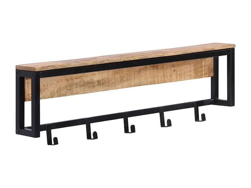 Appendiabiti 87x10x27 cm in legno massello di mango grezzo