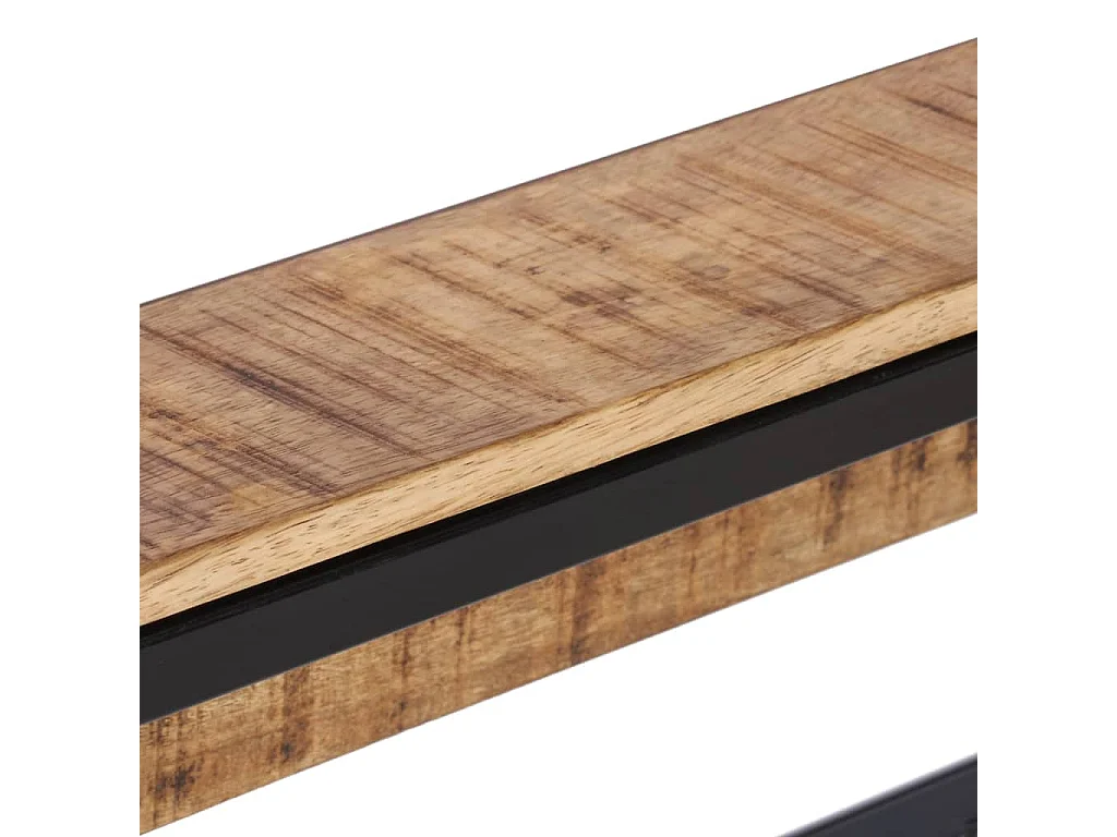 Appendiabiti 87x10x27 cm in legno massello di mango grezzo