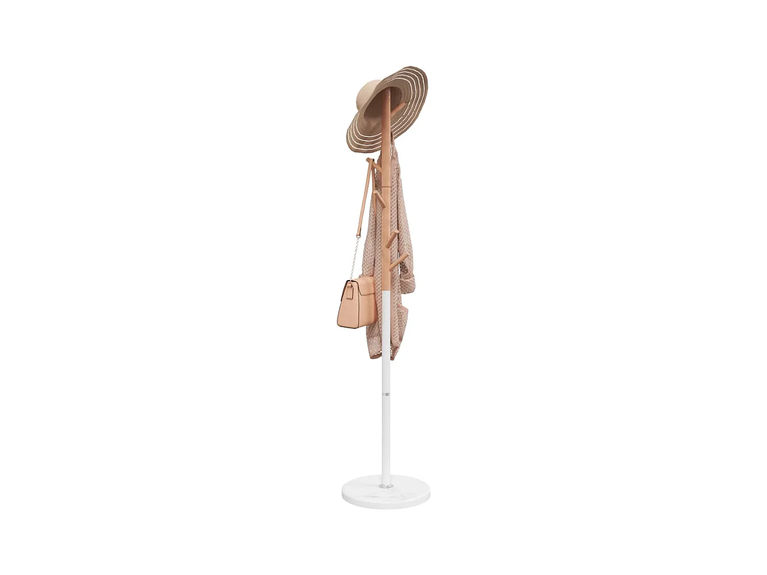Porte-manteau blanc 172 cm fer enduit de poudre