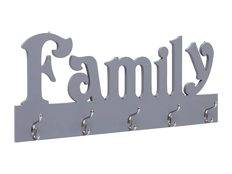 Cabide de parede FAMILY cinza 74x29,5 cm