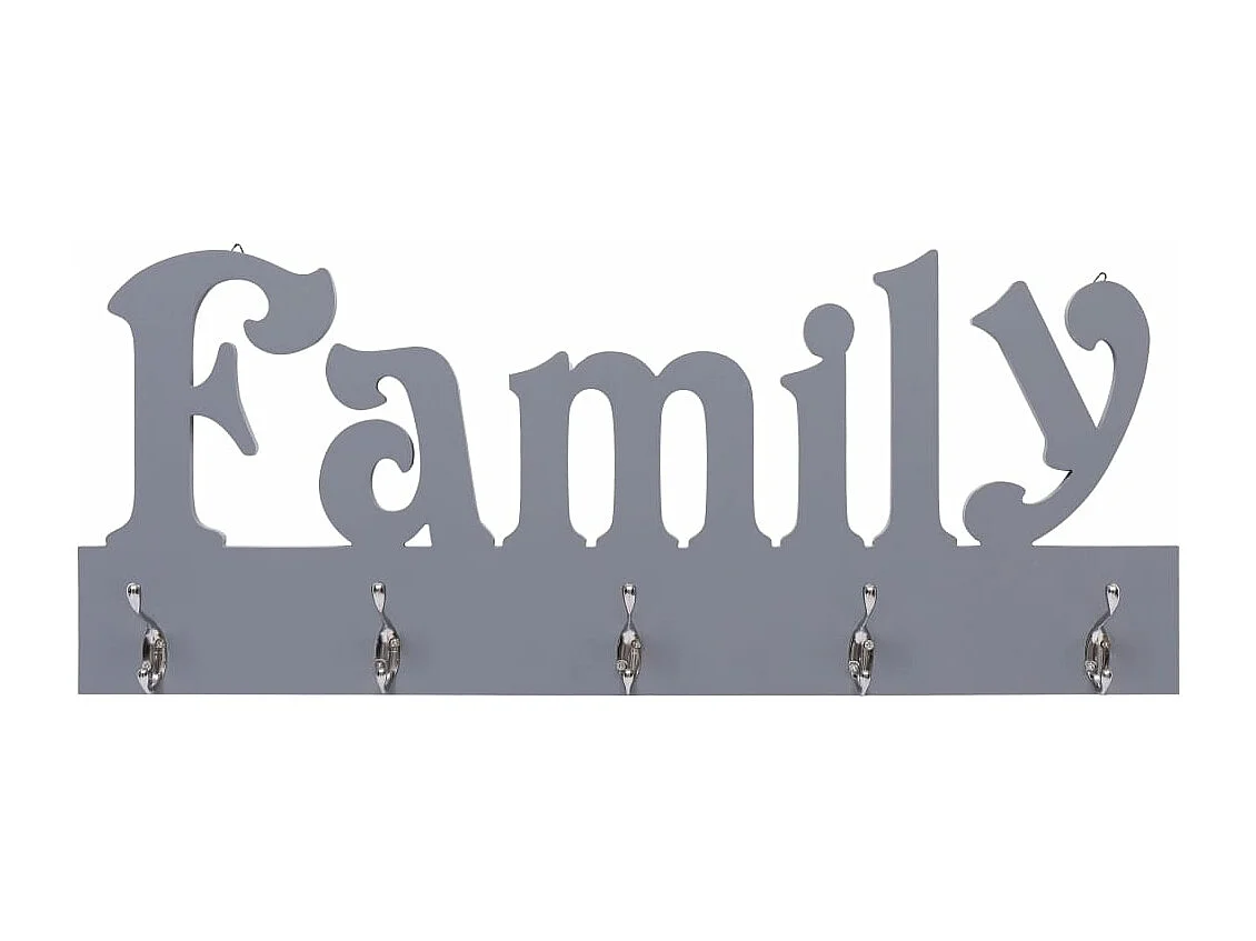 Porte-manteau mural FAMILY Gris 74x29,5 cm