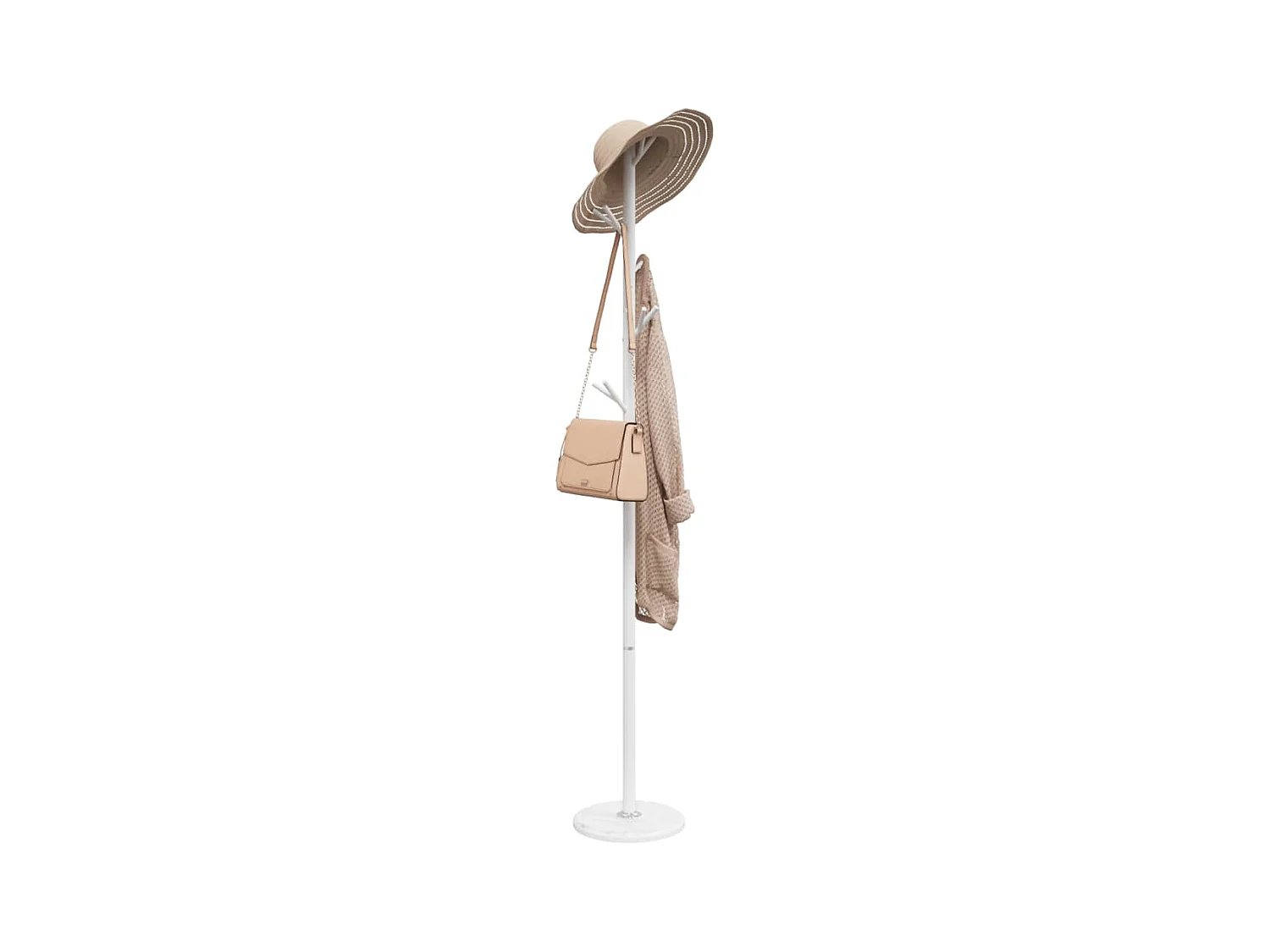 Porte-manteau blanc 175 cm fer enduit de poudre