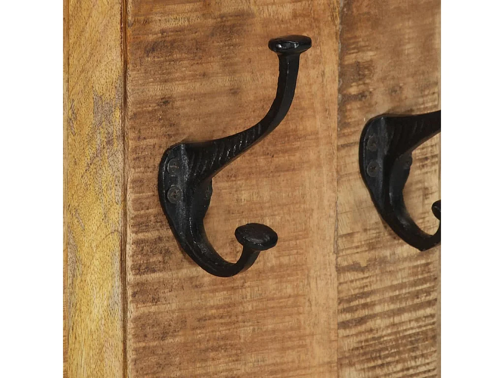 Appendiabiti 2 pz. Legno massello di mango 38x100 cm