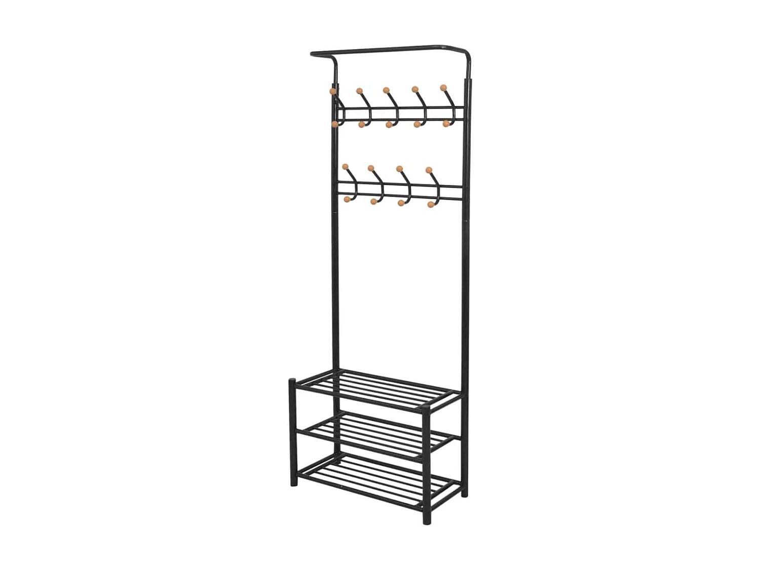 Appendiabiti con portascarpe 68x32x182,5 cm Nero