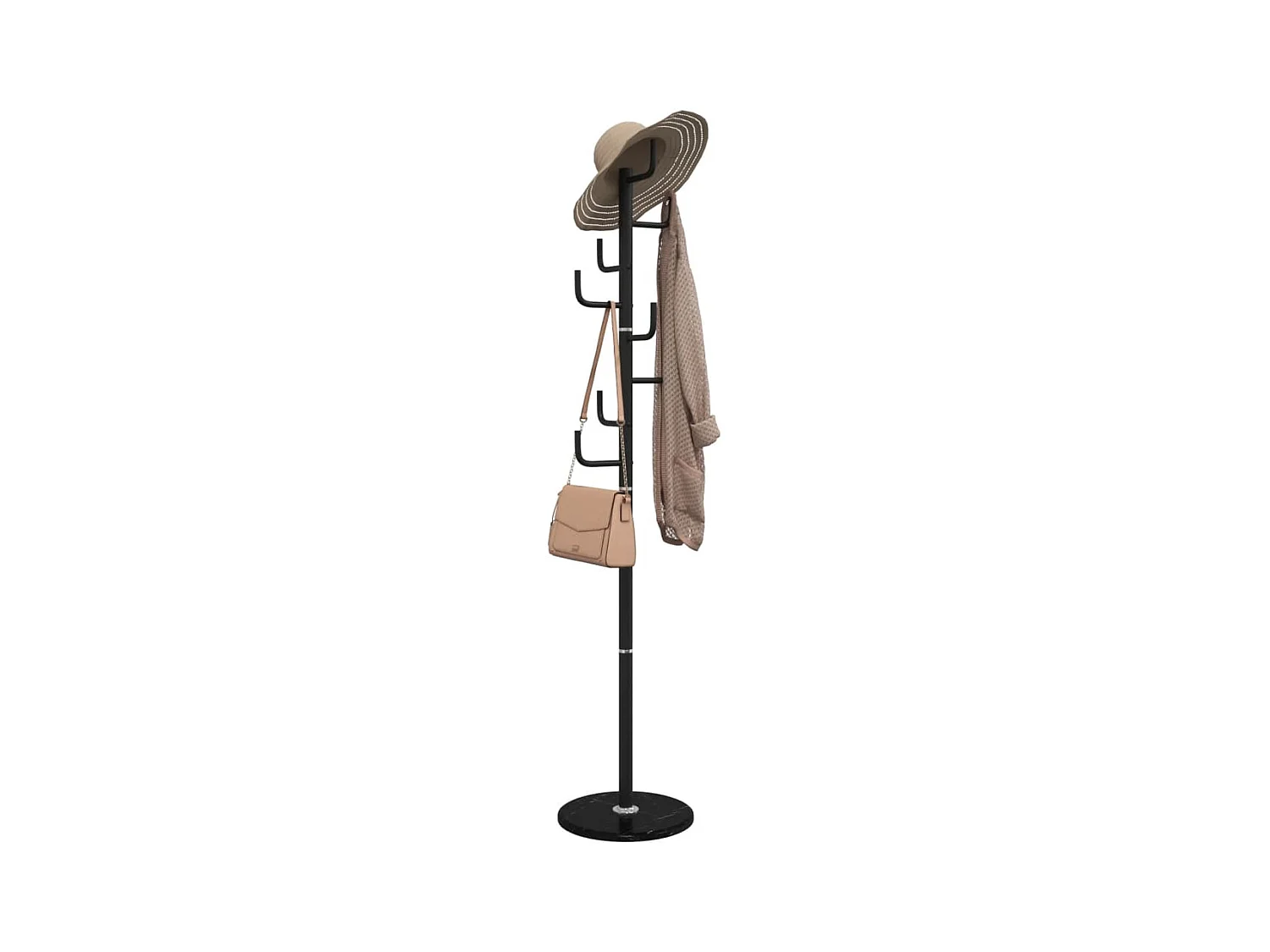Porte-manteau noir 183 cm fer enduit de poudre