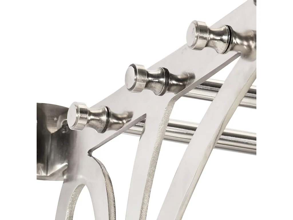 Porte-bagages avec cintres et miroir mural aluminium