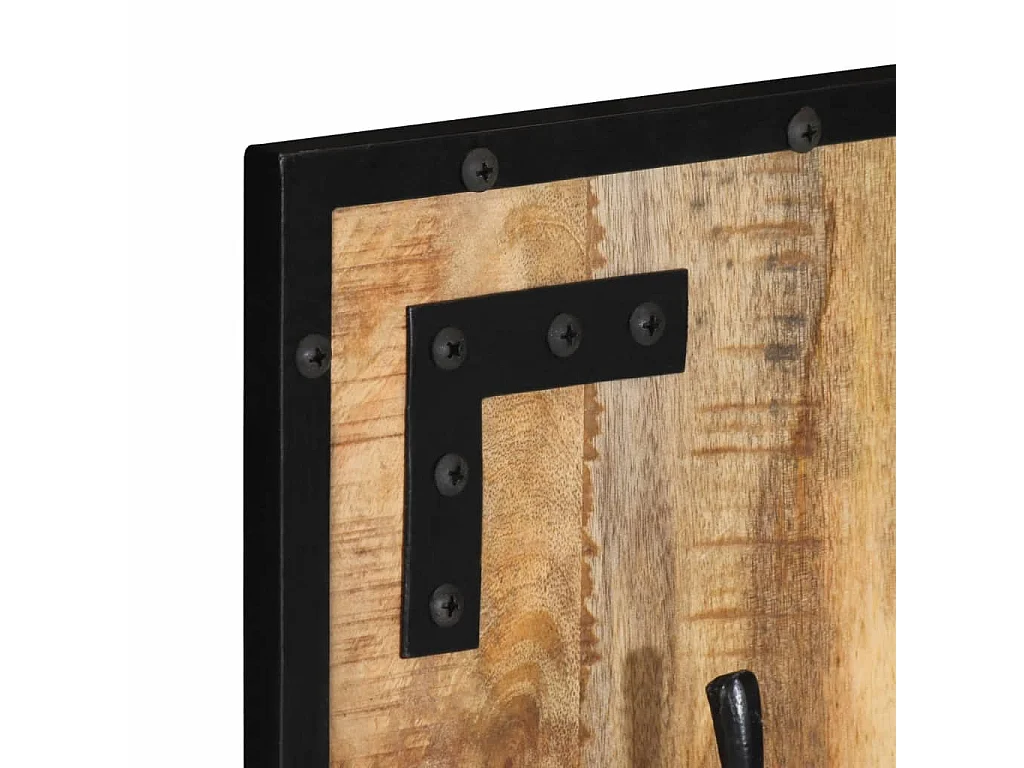 Porte-manteau 35x8x110 cm bois de manguier massif brut