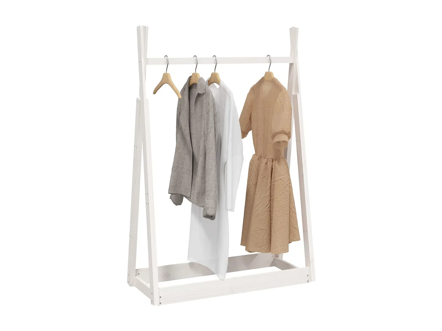 Porte-vêtements Blanc 100x45x150 cm Bois de pin massif