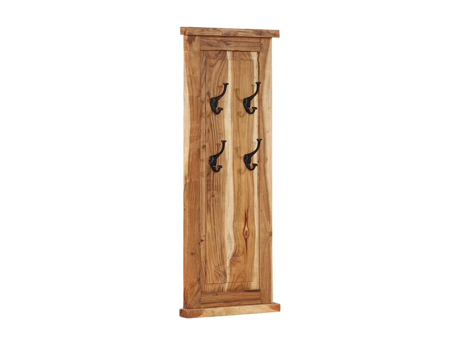 Porte-manteaux 2 pcs Bois massif d'acacia 38x100 cm