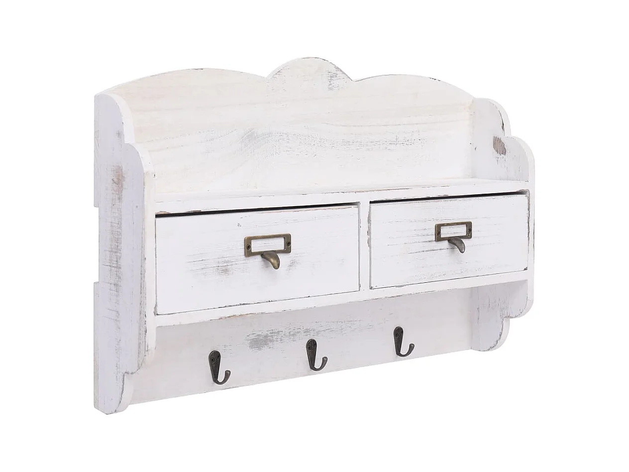 Porte-manteau mural Blanc 50x10x34 cm Bois