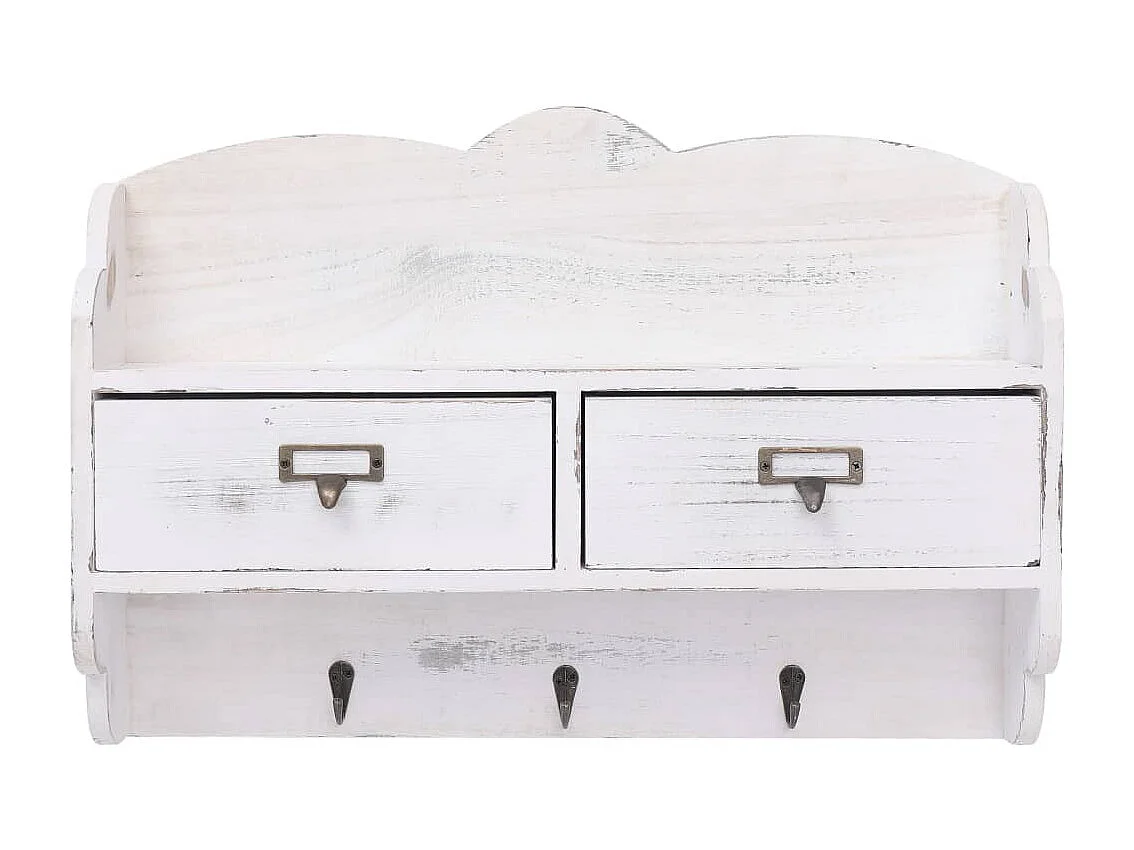 Porte-manteau mural Blanc 50x10x34 cm Bois