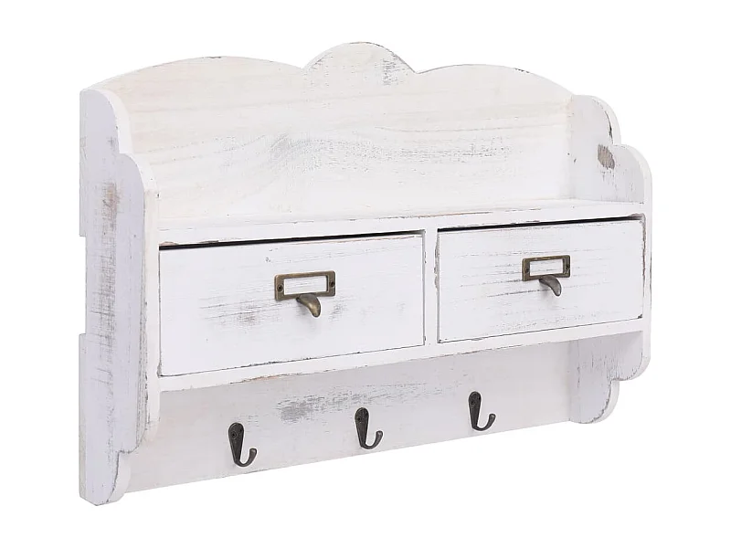 Porte-manteau mural Blanc 50x10x34 cm Bois