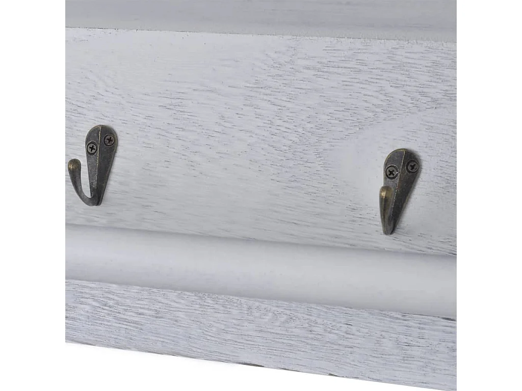Appendiabiti Bianco 60x23,5x33 cm Legno di Paulownia
