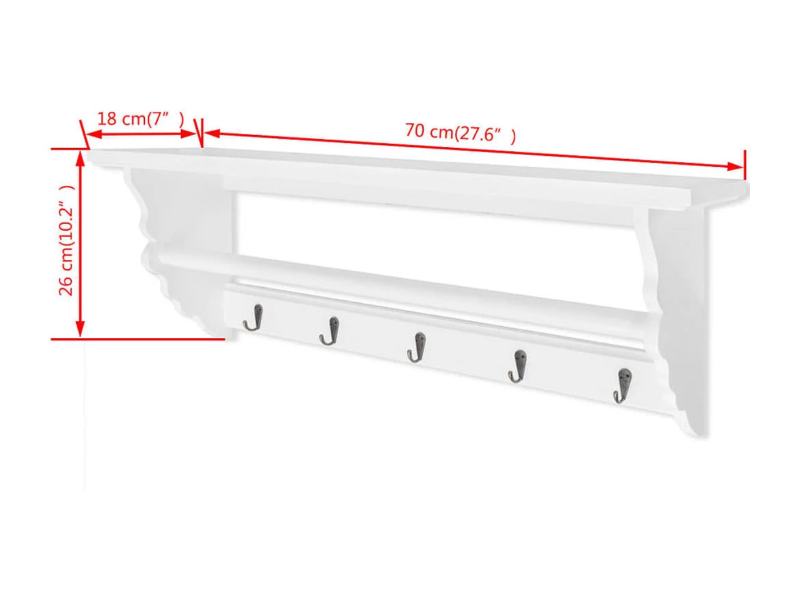 Porte-manteau PFDM blanc style baroque