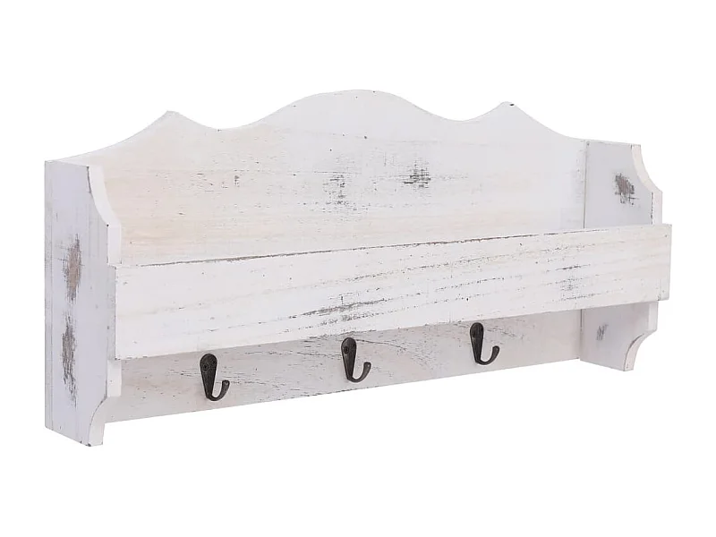 Appendiabiti da parete Bianco 50x10x23 cm Legno