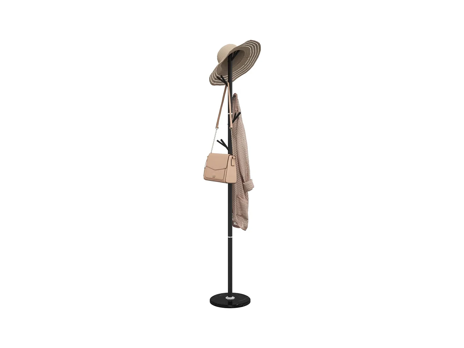 Porte-manteau noir 175 cm fer enduit de poudre