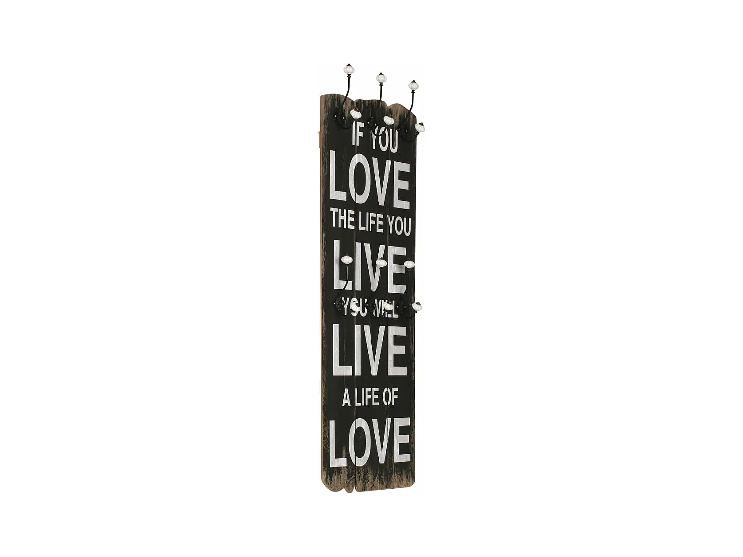 Porte-manteau mural avec 6 crochets 120 x 40 cm LOVE LIVE
