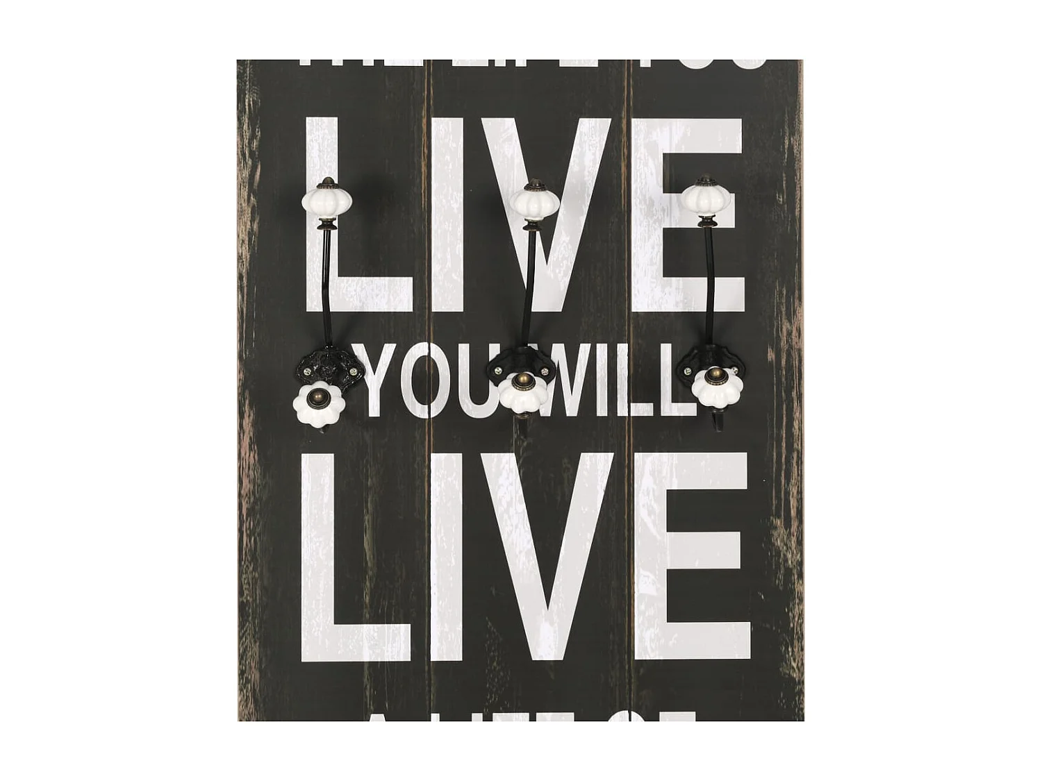 Porte-manteau mural avec 6 crochets 120 x 40 cm LOVE LIVE