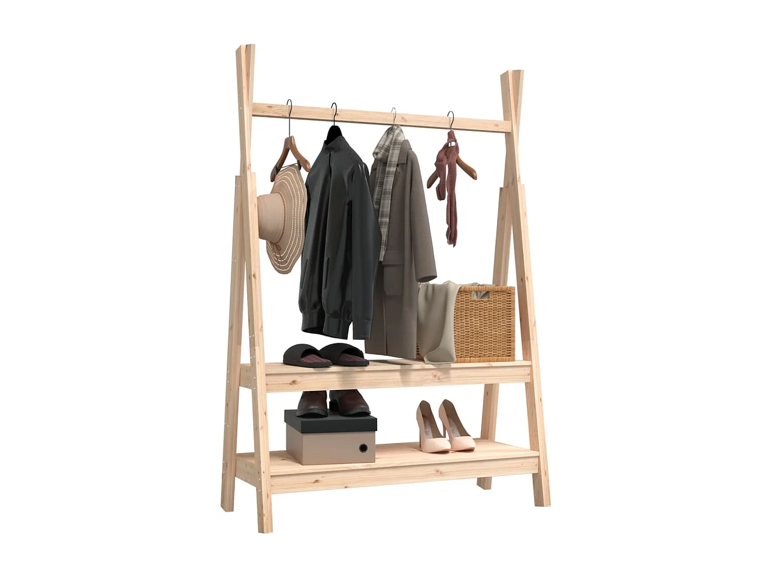 Porte-vêtements 100x45,5x150 cm Bois de pin massif