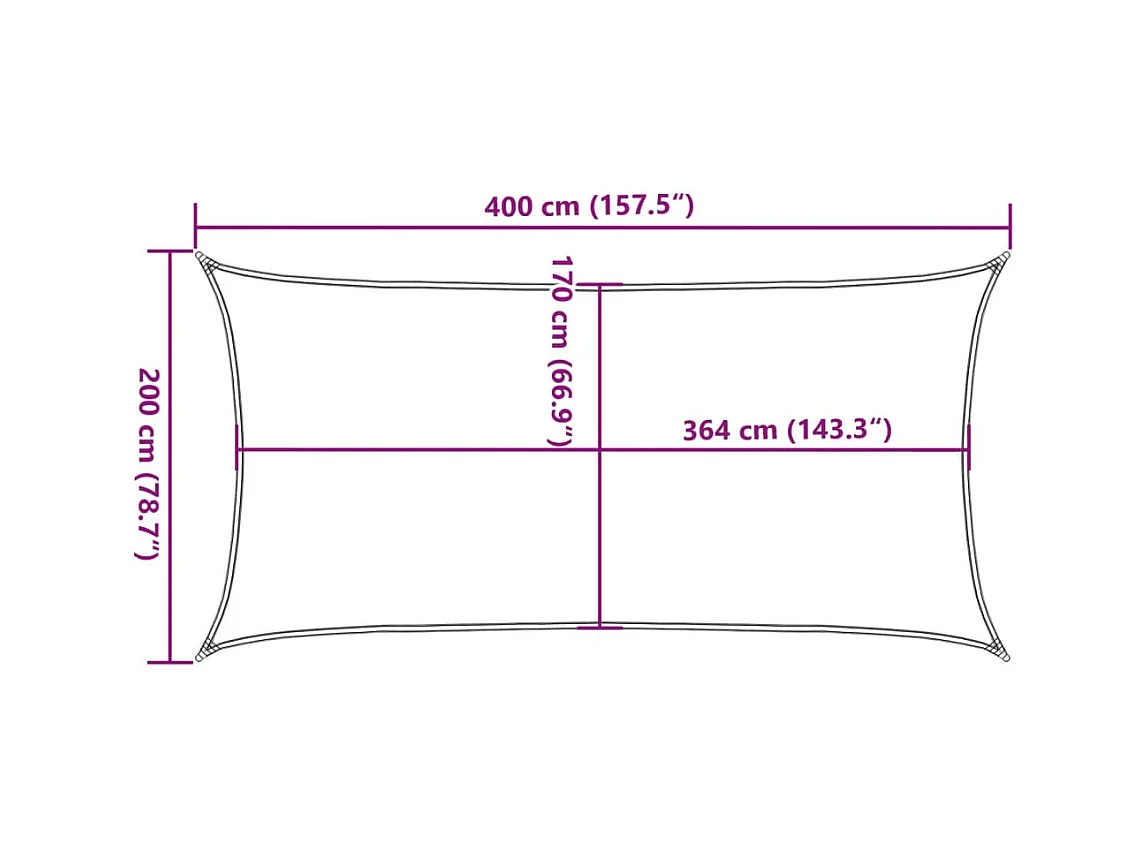 Voile d'ombrage sable 4x2 m 100 % polyester oxford